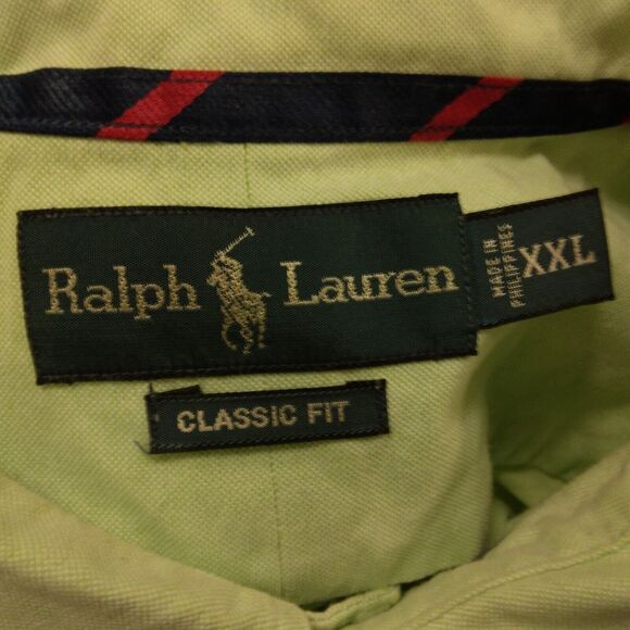 Ralph Lauren shirt mens 2XL XXL pastel green flesh pony long sleeve oxford - Picture 6 of 8